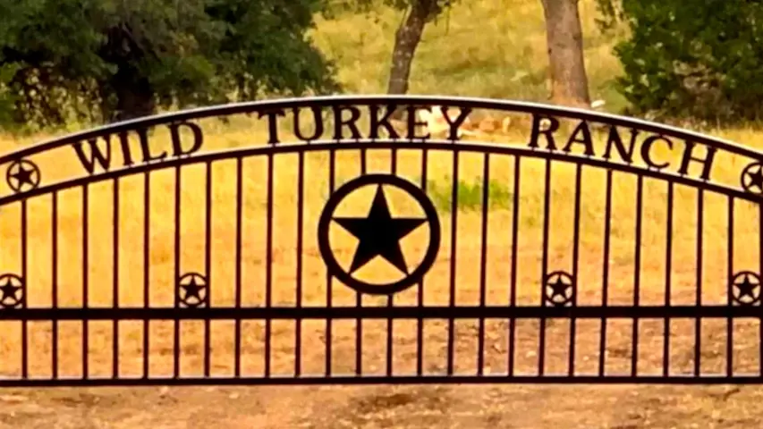 Custom Ranch Entrance in Mingus, Texas - Wild Turkey Ranch