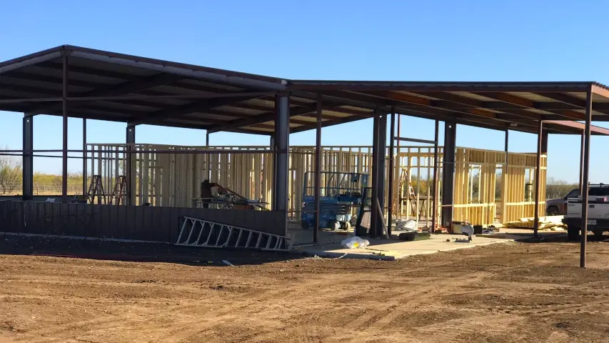 Metal Building Construction with Framing